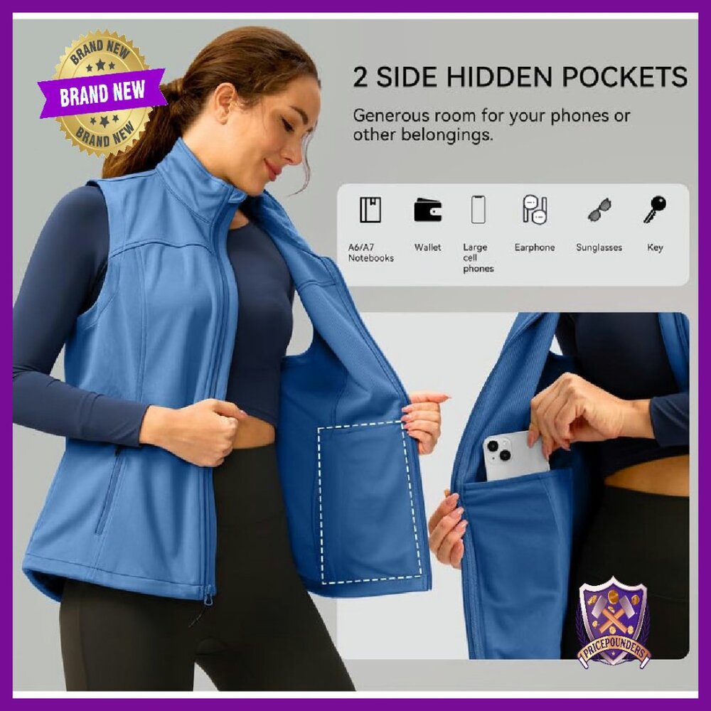 Windproof Softshell Vest With Zipper Pockets For … - image 2
